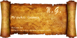 Mravko Gemma névjegykártya